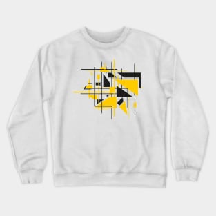 Abstract digital artwork number 4 - Black and Yellow Crewneck Sweatshirt